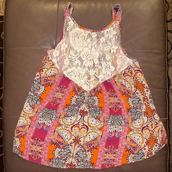 XS Free People Tunic dress top lace tank - Picture 3 of 6